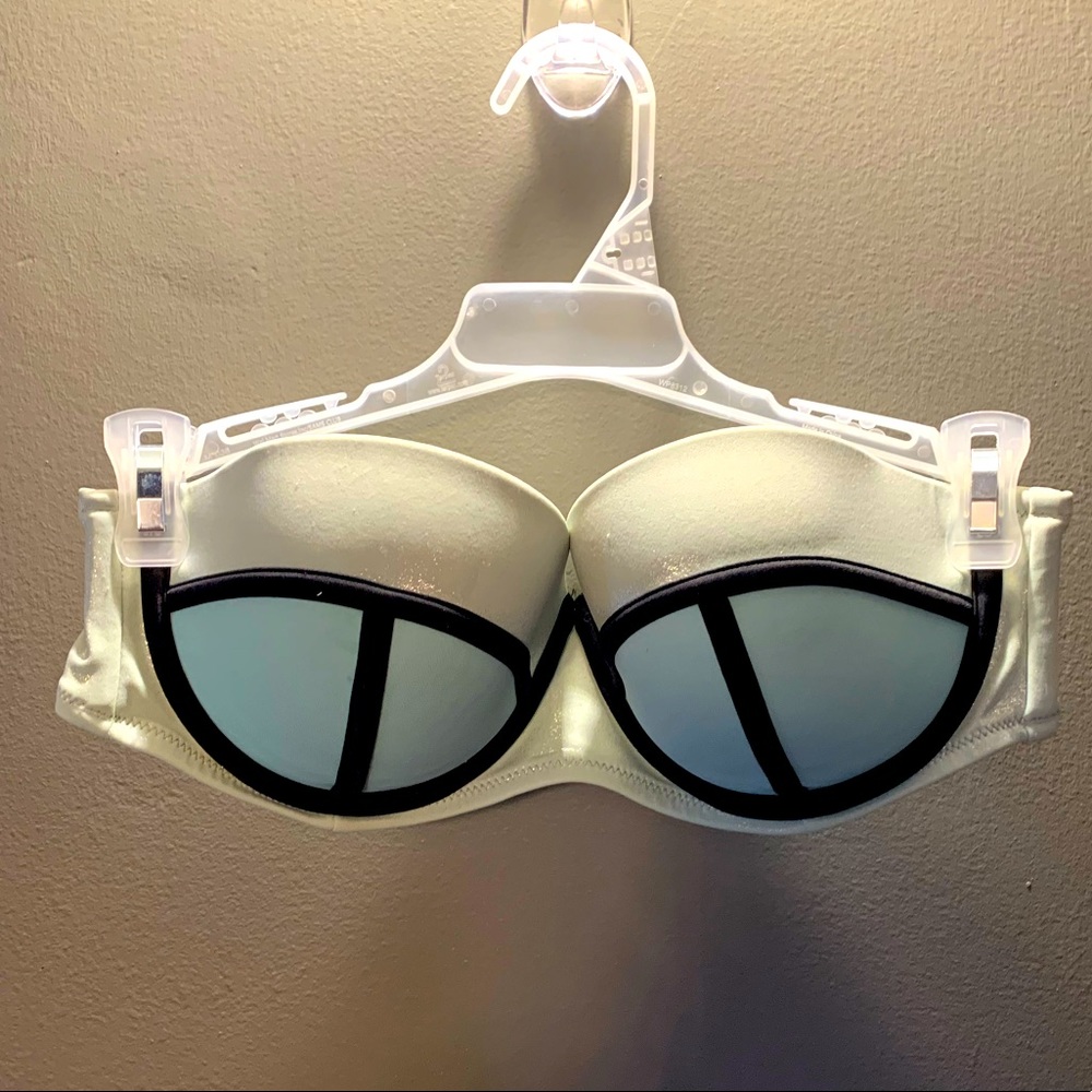 2/$35 Victoria Secret shimmery Strapless Swim Suit Top size 36C